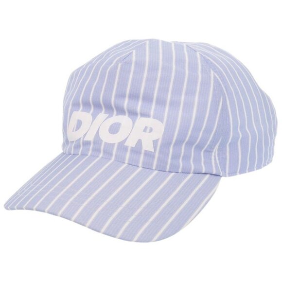 Christian Dior Baseball Cap Striped 483 C900 Ab067 Blue Hat Blue 0523